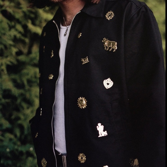 Bode Appenzeller Ohio Jacket - Size L. Black with Gold Pins - Picture 2 of 3